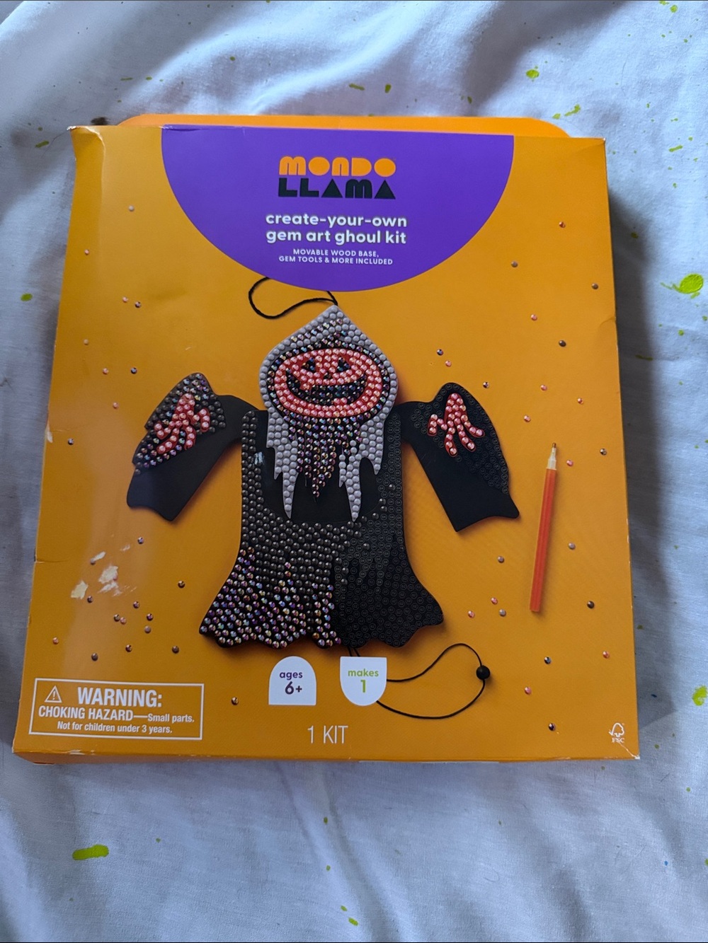 Mondo Llama Orange & Black Create-Your-Own Gem Art Ghoul Kit